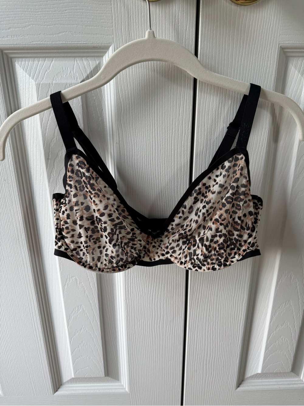 aerie Leopard Print Underwire Bra in Black and Tan